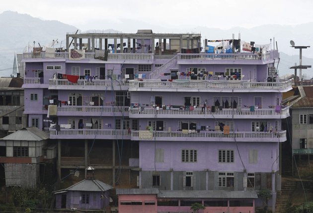 A view of Ziona's 4 storey house in Baktawng